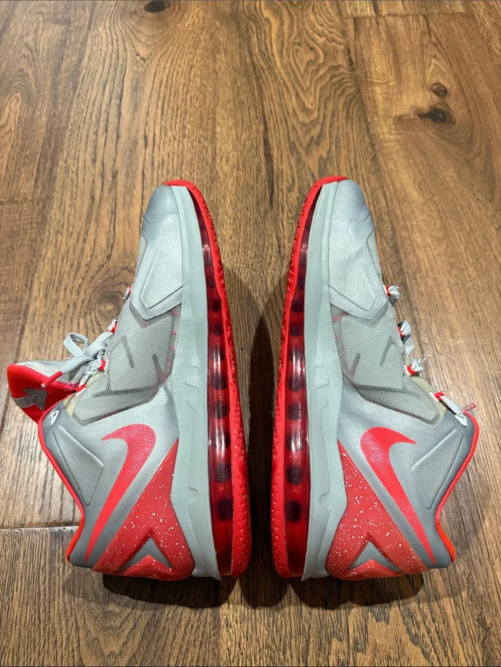 Nike LeBron 11 Low 'Base Grey Laser Crimson' sneakers